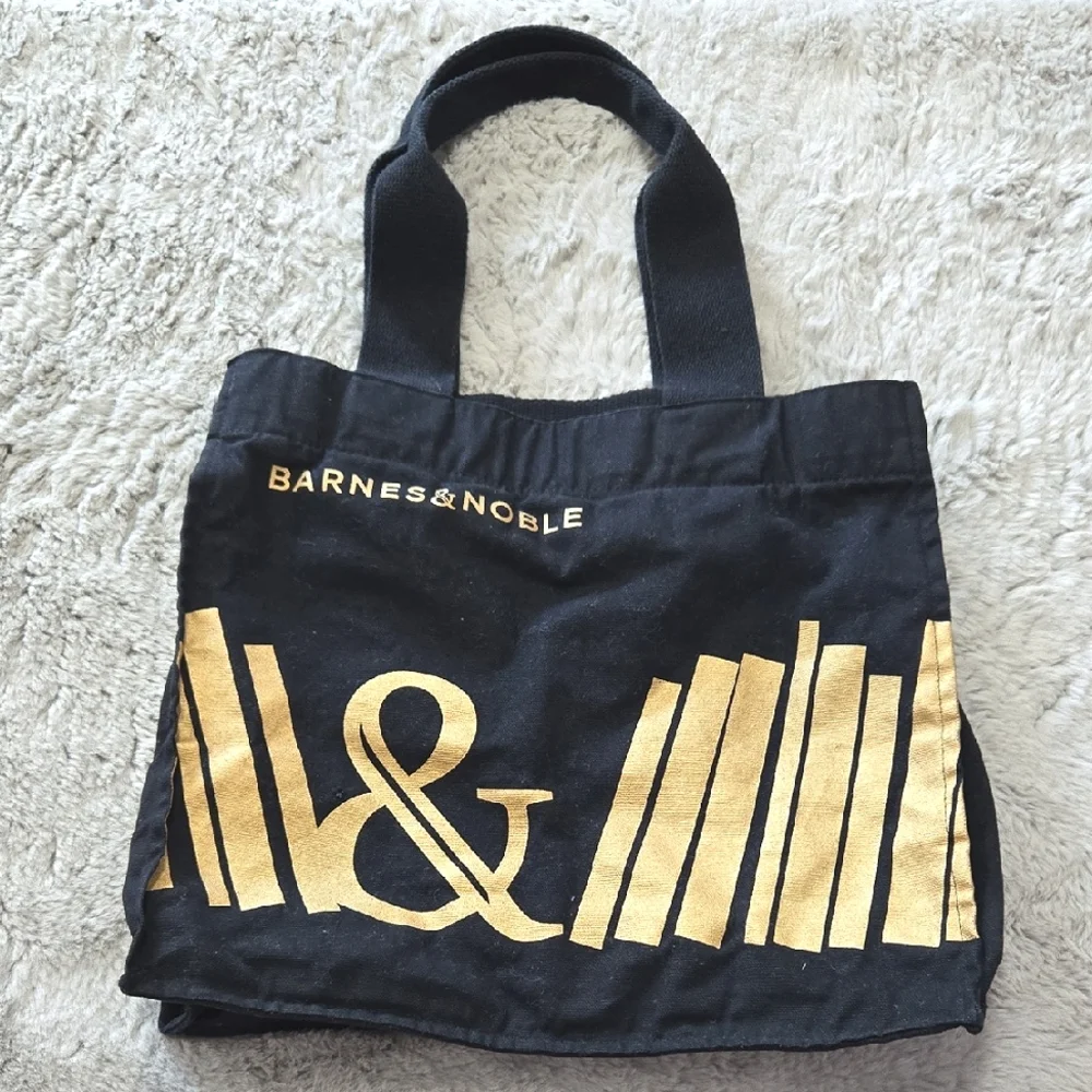 Barnes & Noble Black canvas Tote bag with Gold Accents
